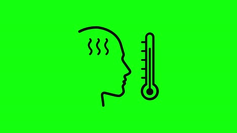 Hot-temperature-fever-thermometer-icon-green-screen